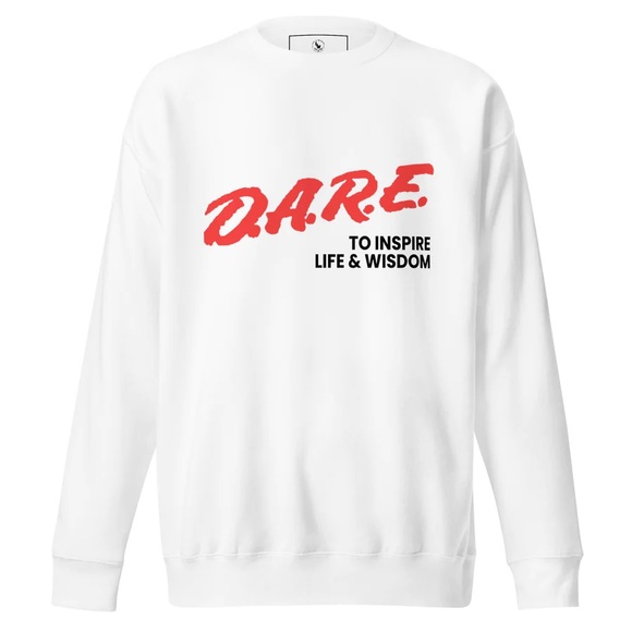 D.A.R.E CREWNECK SWEATER (WHITE) - Picture 1 of 2